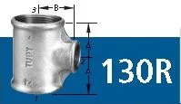 TEE DE REDUÇÃO GALV BSP 150# TUPY 3/4" X 1/2"