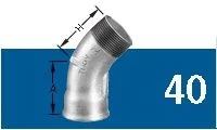 CURVA 45° MF BSP - GALVANIZADA 1.1/2"