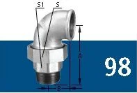 UNIÃO COTOVELO COM ASSENTO CÔNICO DE FERRO M/F GALVANIZADO BSP 150# TUPY 1.1/4"