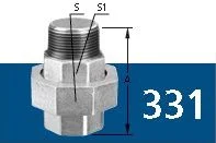 UNIÃO COM ASSENTO PLANO M/F GALVANIZADO BSP 150# TUPY 1.1.2"