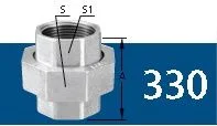 UNIÃO COM ASSENTO PLANO GALVANIZADO BSP 150# TUPY 4"