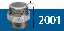 NIPLE DUPLO GALVANIZADO NPT 300# TUPY 1"