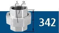 UNIÃO COM ASSENTO CÔNICO DE BRONZE/FERRO GALV BSP 150# TUPY 1.1/2"