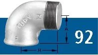 COTOVELO 90° MF BSP - GALVANIZADO 1.1/2"