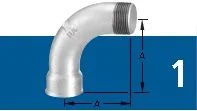 CURVA 90° MF BSP - GALVANIZADA 1.1/2"