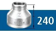 LUVA DE REDUÇÃO BSP - GALVANIZADA 1.1/2" X 1.1/4"