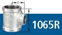 TEE DE REDUÇÃO GALVANIZADO NPT 150# TUPY 1.1/2" X 1.1/4"